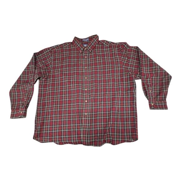 SIR PENDLETON Red Royal Stewart Tartan Plaid 2XL Virgin Wool L/S Button Shirt - Picture 1 of 9